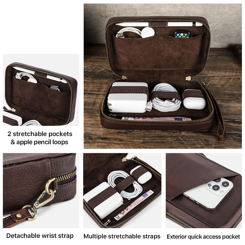 Vintage Brown Genuine Cowhide  - Tech Accessories Case review and price