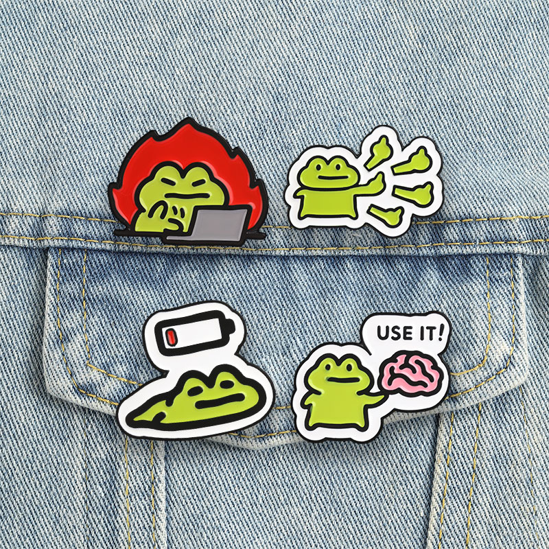 Funny Frog Badges Cute Cartoon - Kawaii Tech Accessories review and price